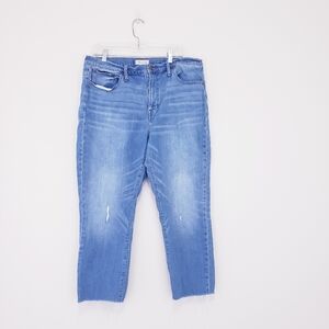 Madewell The High-Rise Slim Crop Boyjean Raw-Hemmed Edition Jeans Women's 32 14